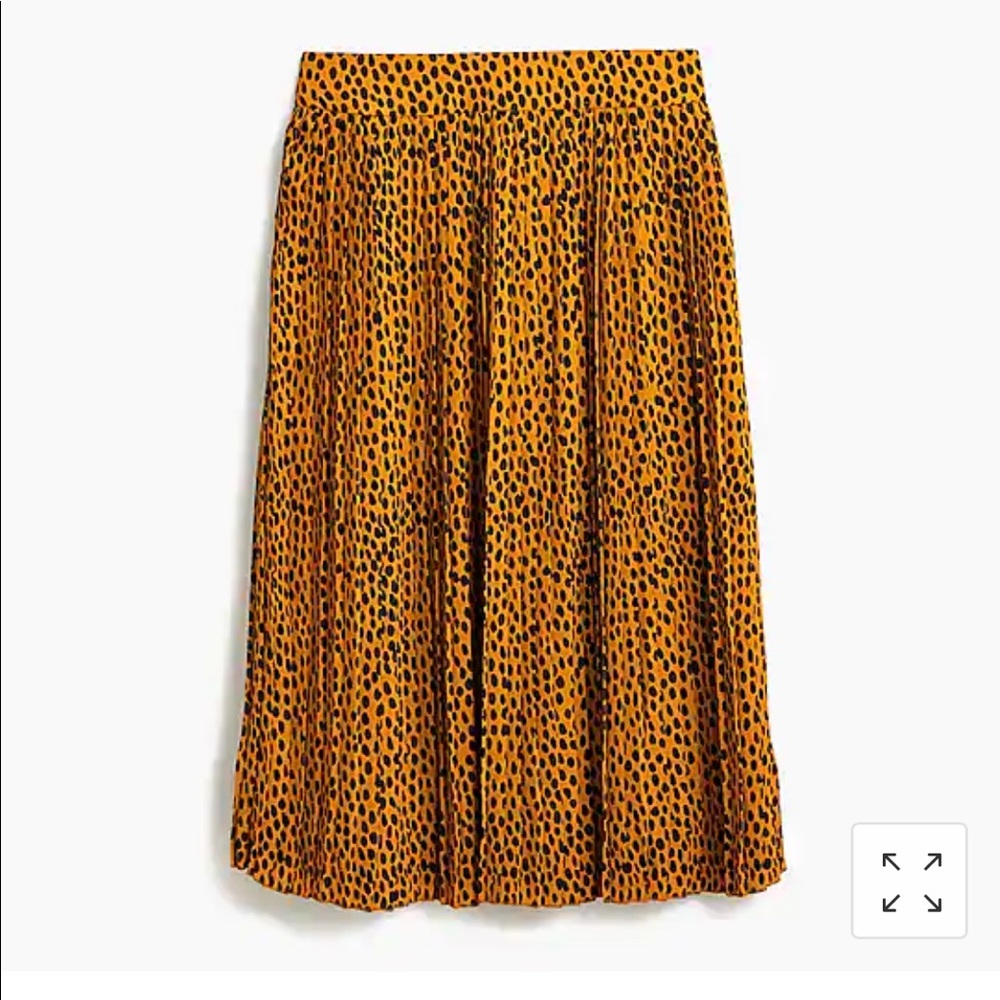 J.crew pleated leopard skirt